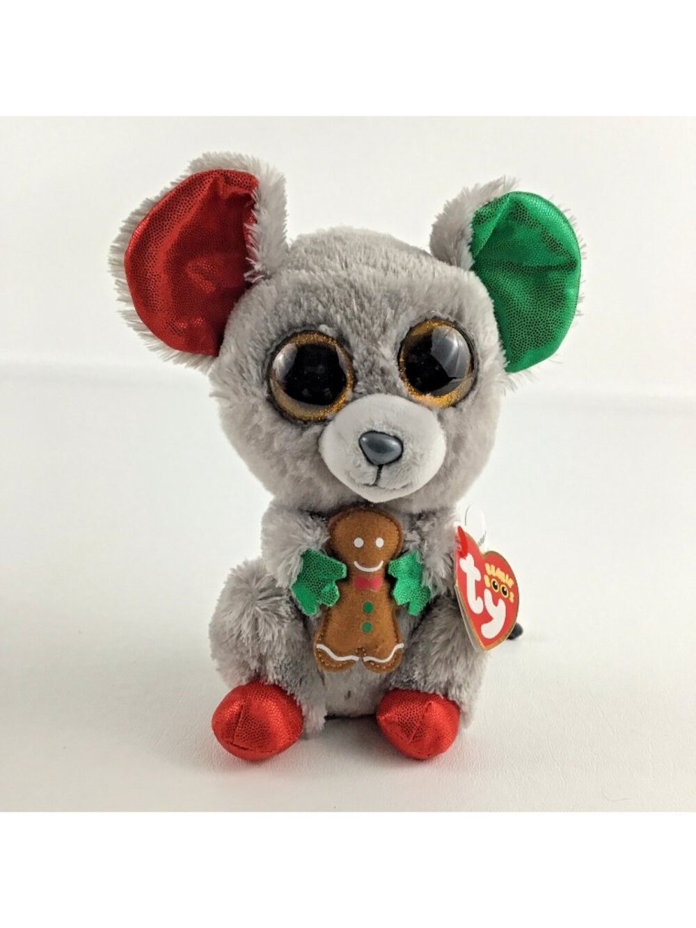 Ty Beanie Boos Mac Holiday Mouse 6" Plush Stuffed Animal Toy Sparkle with TAGS